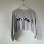 Pennzoil Cropped Crewneck Long Sleeve Oversize Sweatshirt Grey XL X Photo 3