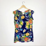 Pim + Larkin Anthropologie  Floral Sleeveless Blouse Size Small Photo 4