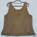 Carmen Marc Valvo metallic crocheted knit Tank Top Sleeveless Lined Party Top 2X Photo 7