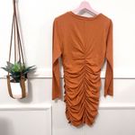 Sundry NWT Anthropologie  Ruched Long Zleeve Dress Sienna Orange Size 3 Photo 7