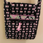 Vera Bradley Retired Hipster Crossbody Bag Purse Pink Elephants Paisley 2007 Photo 0