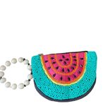 Neiman Marcus Beaded Embroidered Watermelon Slice Zippered Wristlet 7" Length Photo 82