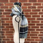 Oversized Plaid Blanket Scarf Black Photo 3