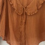 Carly Jean Los Angeles  Ruffled Blouse - Tan Photo 1