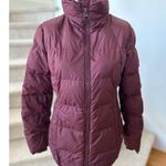 Athleta Downtown Burgundy Red Down Filled Zip Up Puffer Jacket Photo 1