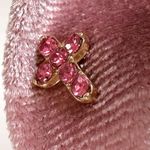 Free People  Blush Pink Velvet Rose Brooch 5 Pairs of Stud Earrings Cross Heart Photo 10