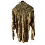 Vintage gold metallic sparkle ribbed knit turtleneck tunic sweater size medium M Photo 4