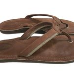 Sperry Top Slider Brown Leather Thong Slippers/ Sandals size 9 Photo 3