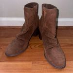 Brown Heeled Suede Boots Size 11 Photo 1