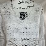 D & Co Crotchet Knitted Long Sleeve Coverup Shirt White Small Photo 1