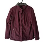LL Bean Jacket Womens Small Burgundy Maroon Full Zip Fleece Lined Winter Coat Purple Photo 0