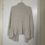 Barefoot Dreams cozy chic ivory beige waffle knit drape front cardigan sweater Photo 4