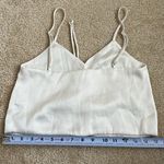 Aritzia Wilfred Cream White Satin Crop Tank Top Adjustable Front Scrunch Tie XS Photo 6