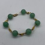 Jade Bracelet with Gold plated chain Green Photo 2