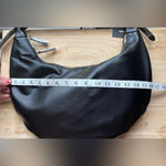 Forever 21 Black Crescent moon shape top handle zipper bag purse Photo 6