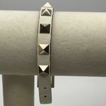 Valentino Garavani Rockstud Calfskin Leather Bracelet - Light Ivory - Preowned Photo 4