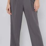 SheIn Solid Gray High Rise Paper Bag Waist Straight Leg Pants & Belt Size Medium Photo 0