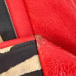 Furla Genuine Leather Red and Black Zebra Print Tote Photo 10