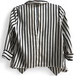 Black and White Pinstripe Satin Blazer Size Small Photo 3