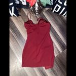 Windsor Red Ruched Spaghetti Strap Mini Dress Photo 5