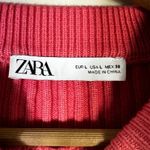 ZARA  Ribbed Knit Cropped Sweater Womens L Pink Minimalist Cozy Feminine Indie Photo 5
