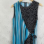 Diane Von Furstenberg Diane Von‎ Furstenberg Blue Sleeveless Faux Wrap Blouse Size S Photo 3