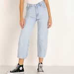 Levi's Premium Balloon Leg Jeans Light Wash Blue High Rise Waist Dad Jokes 24x26 Photo 2