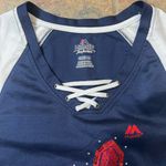 Majestic cleveland indians | lace up baseball jersey tee | women’s xl Photo 1