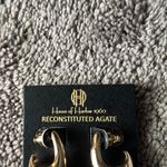 House of Harlow 1960 Reconstituted Red Agate Earrings Gold Photo 2