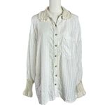 Free People  Ethereal Dainty Cottage Rhiannon Crochet Shirt Ivory Size Large Photo 8