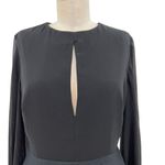 C/MEO COLLECTIVE Counting Stars Top Black Sheer Sleeve Peplum Keyhole Medium Photo 3