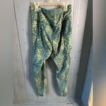 Old Navy Teal and Yellow Patterned High Rise Active Leggings | Size Large Photo 9