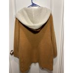 Women’s Fleece Jacket Large Sweater Knit Coat‎ Throw Beige Tan White Brown Photo 3