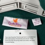 Quacker Factory  Shirt S Green Cardinal Fleece Snowflakes Cozy Holiday Christmas Photo 5