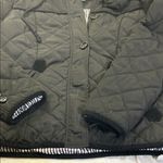 Forever 21 Black Quilted Coat with Striped Lining Photo 10