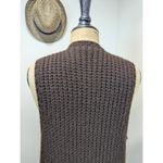 Ralph Lauren Purple Label Brown Chunky Knit Sleeveless Long Cardigan Vest M/L Photo 4