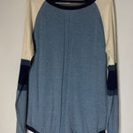 Title Nine  Light‎ Blue Color Block Merino wool Cotton Sweater Medium Photo 0