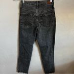 Simple Society  Washed Black High Rise Mom Raw Hem Denim Jeans Photo 5