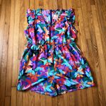 Bloomchic  NWT Womens Colored Plants Print Ruffle Trim Jumpsuit/Romper Size 22-24 Photo 2