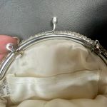 Vintage Silver Sequin Beaded Floral Kisslock Crossbody Evening Bag Photo 9