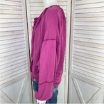 Free People  Movement Surfs Up Oversized Shirt Pocket Pullover Slouchy Knit Pink Photo 2