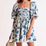 Abercrombie & Fitch Emerson Floral Blue and White Women's Dress Photo 2