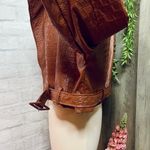 NEW Crocodile Moto Jacket Brown Photo 4