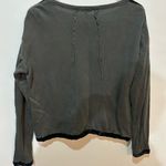 Splendid  Charcoal and Black Long Sleeve Burnout Sweatshirt Velvet accents Small Photo 4