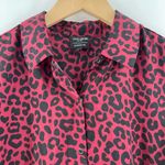 David Lerner x EVEREVE Shirt Size Large Button Down Blouse Top Animal Print Photo 4