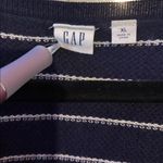 Gap  Navy and White Striped V neck oversized Sweater XL Photo 1