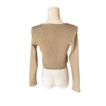 White Fox Boutique White Fox - NWT The Real Thing Crop Top Khaki Zip Up Y2K Top Sz M Photo 3