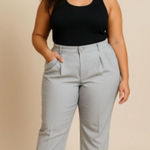 Pretty Little Thing  Gray Pleated Trousers- Size 4 Photo 0