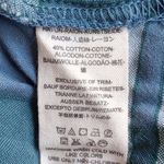 Free People  Oversized Raw Hem Button Down Shirt S Blue Plaid Photo 5