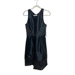 NWT Theia Black Taffeta Embroidered Mini Dress Sz. 6 Photo 1